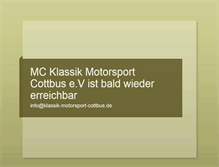Tablet Screenshot of klassik-motorsport-cottbus.de